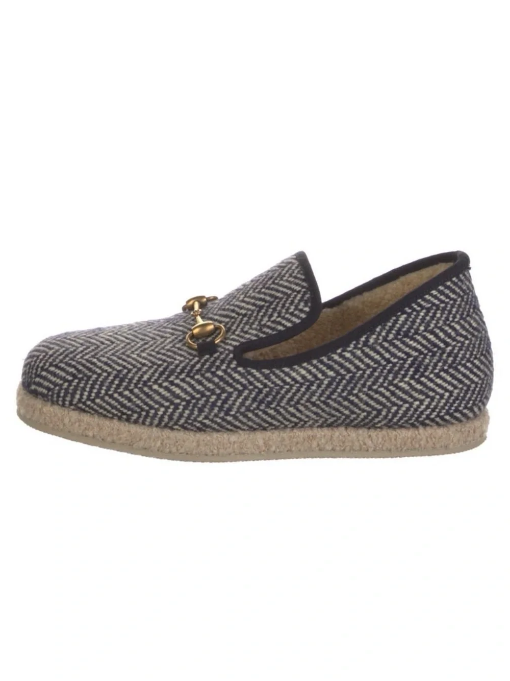 Gucci Men's Fria Loafer Espadrille Wool Tweed Blue Shoes Gucci Size 7 / US 7.5